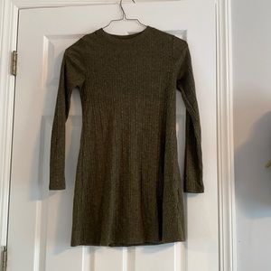 green ribbed top shop dress